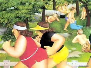Fat Lady Running Beryl Cook